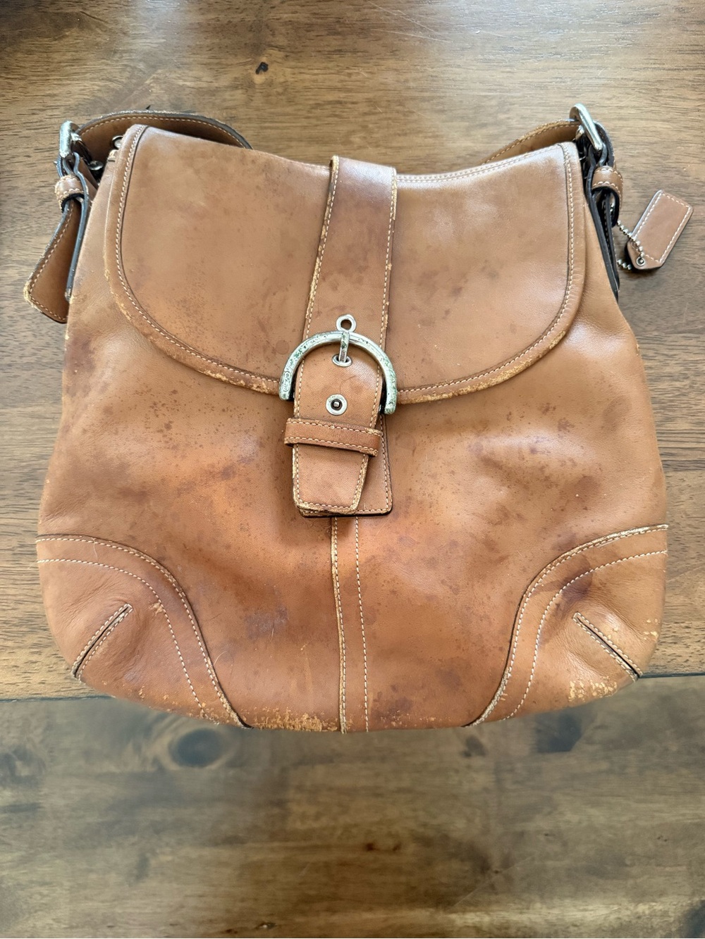 Vintage Coach Soho Brown Leather Flap Shoulder Bag Crossbody Style 9480